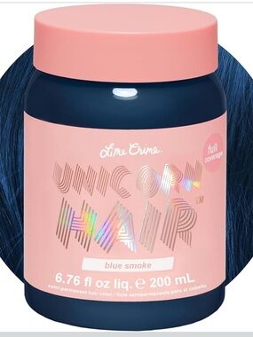 NIB Lime Crime ‘Blue Smoke’ Unicorn Hair Color 6.76 Fl oz sealed